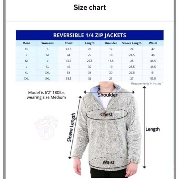 USA Palm Reversible Rainbow Navy Sherpa 1/4 Zip Pullover UNISEX Women MD Mens SM - Picture 11 of 11